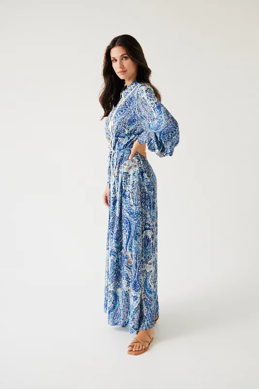 Tuesday Yoyo Dress - Blue Paisley