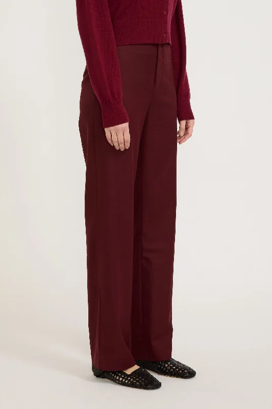 Ally High Waisted Trouser Maroon