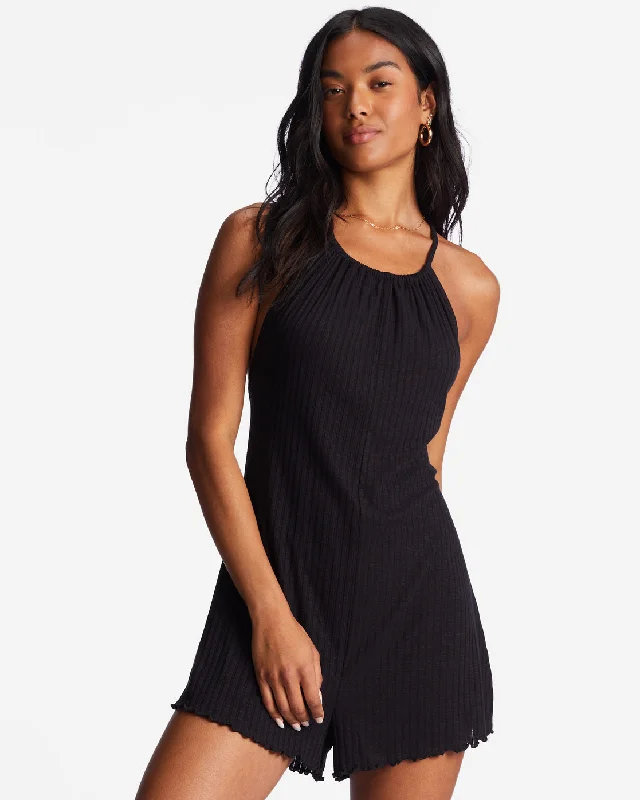 High Surf Romper - Black Pebble