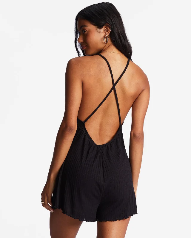 High Surf Romper - Black Pebble