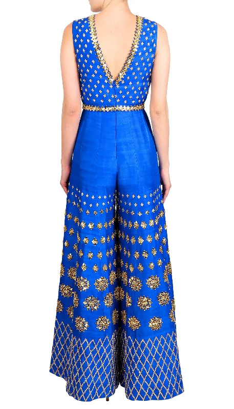 Kiara Advani - electric blue embellished jumpsuit