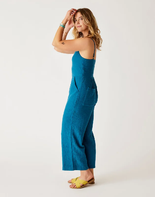 Knox Gauze Jumpsuit: Azul