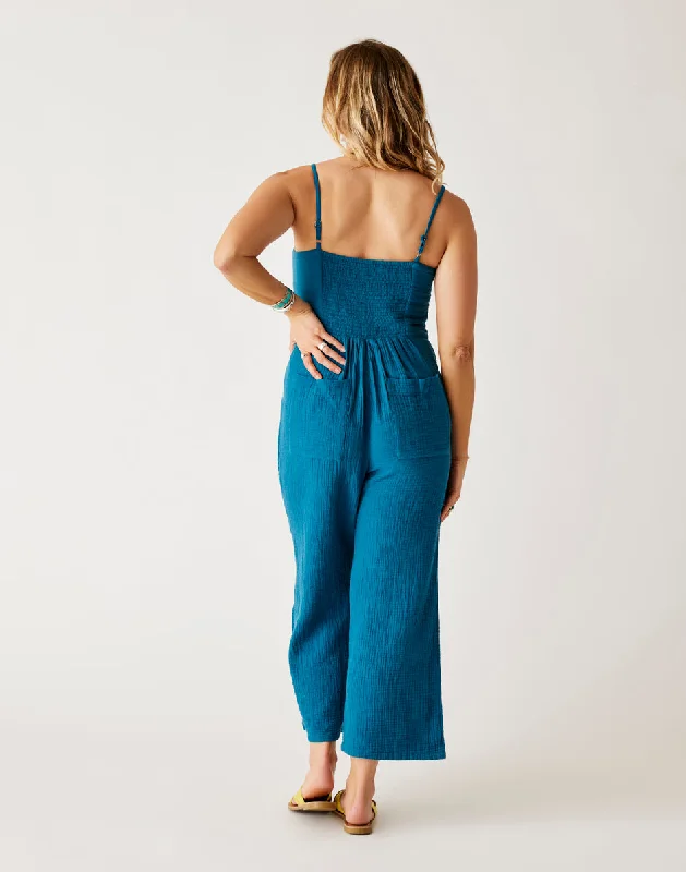 Knox Gauze Jumpsuit: Azul