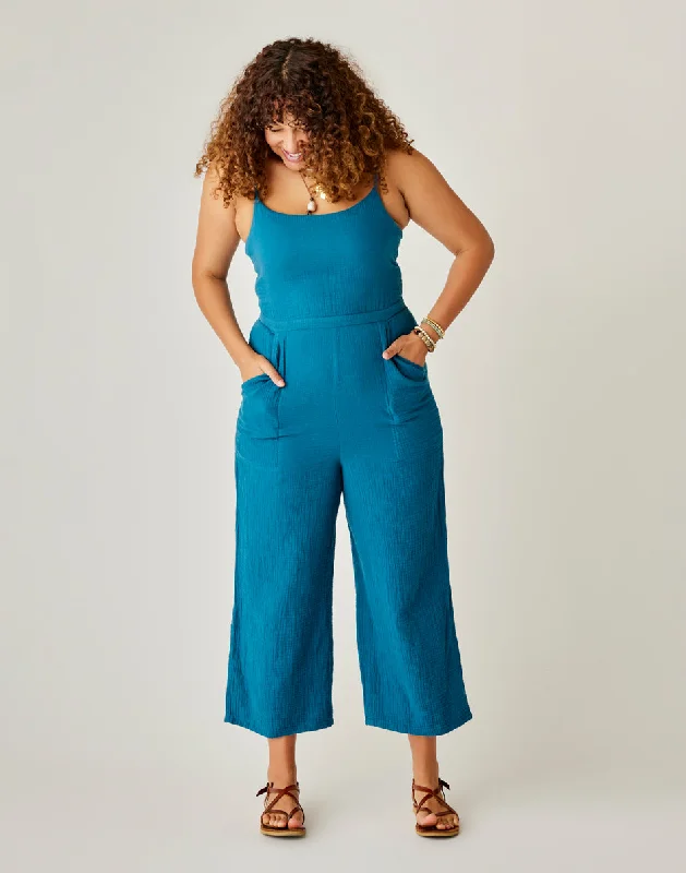 Knox Gauze Jumpsuit: Azul