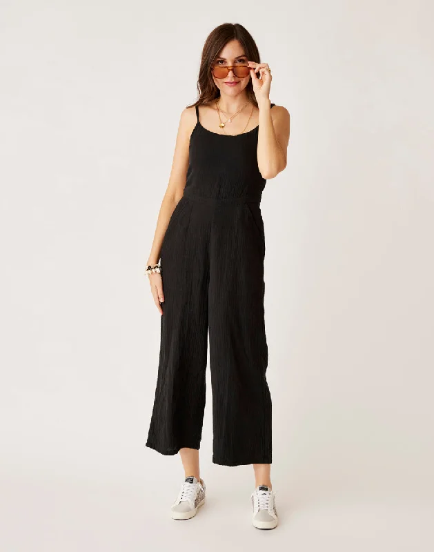 Knox Gauze Jumpsuit: Black