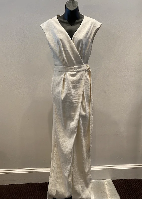 LINEN WRAP D RING JUMPSUIT