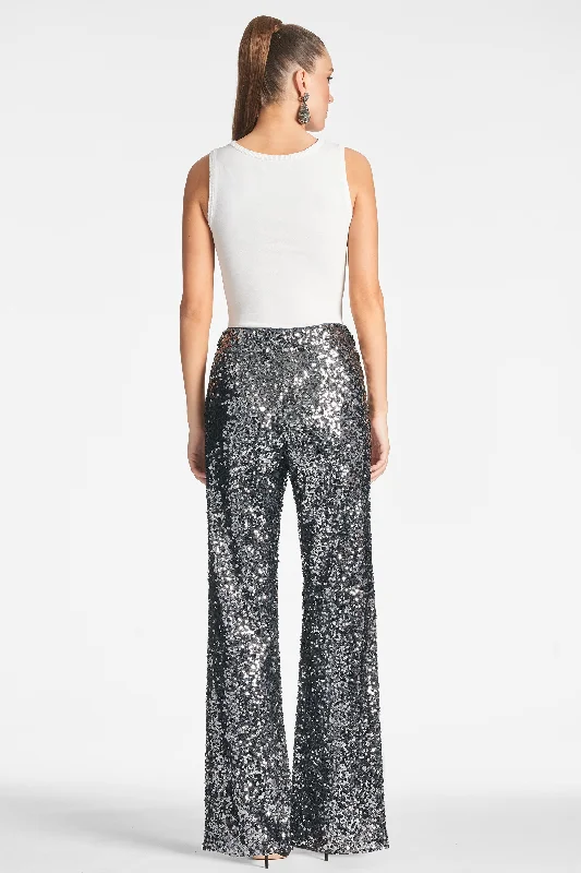 Sequin Alli Pant - Gunmetal