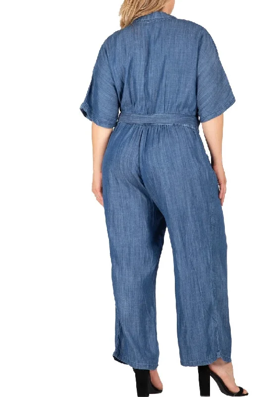 Standards & Practices -Yuki Tie Waist Denim Jumpsuit