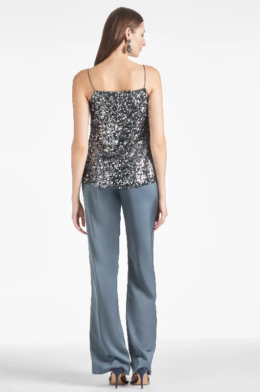 Tuxedo Sequin Alli Pant - Gunmetal