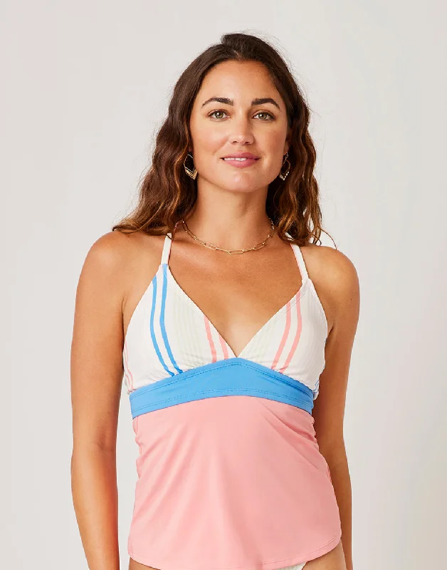 Dahlia Tankini: Sunny Stripe w. Grapefruit - FINAL SALE