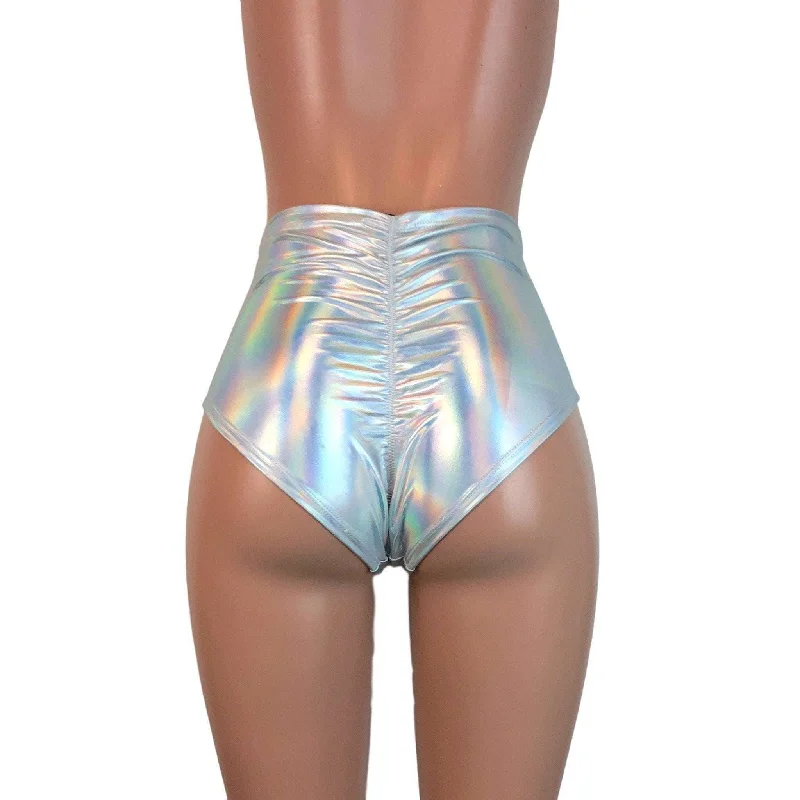 Scrunch High Waist Bikini - Opal Holographic