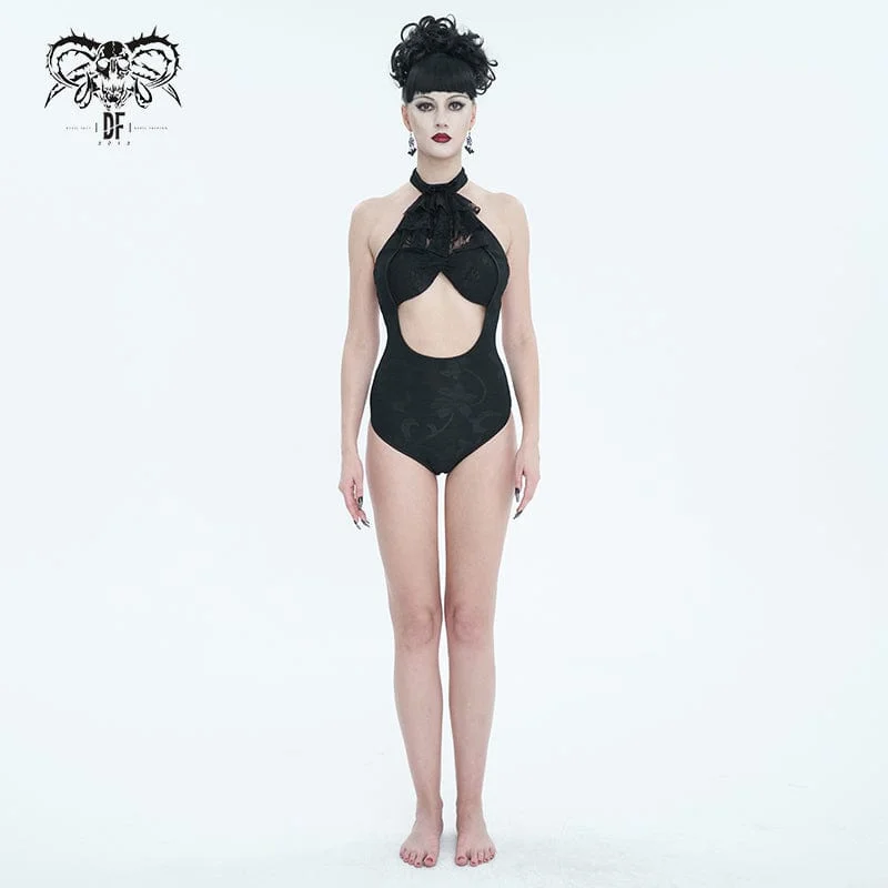 Women's Gothic Strappy Cutout Lace Swimsuit