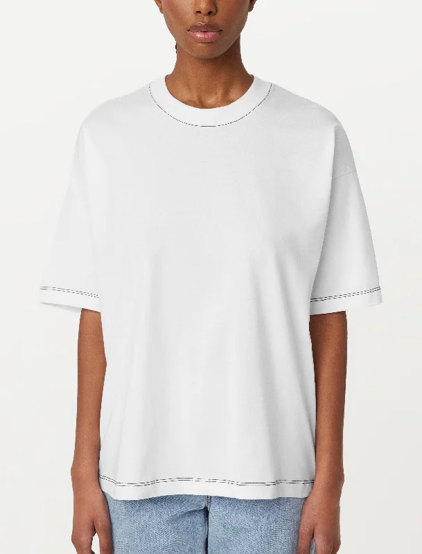 The Contrast Stitch Loose T-Shirt in White