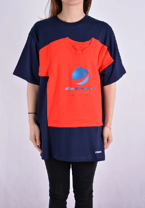 AFTER HOMEWORK LIVA2 DOUBLE T-SHIRT BLUE/RED