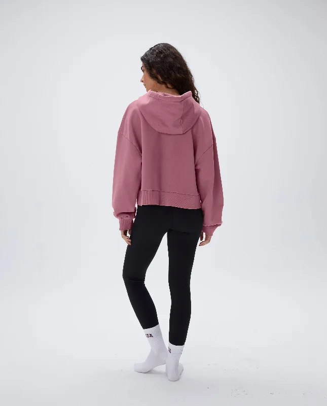 Washed Boxy Hoodie - Dusty Pink