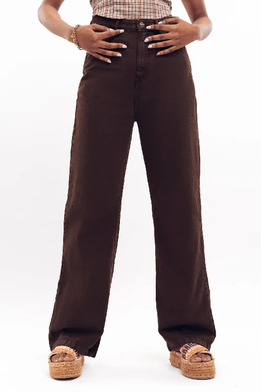 Dark Brown Straight Jeans