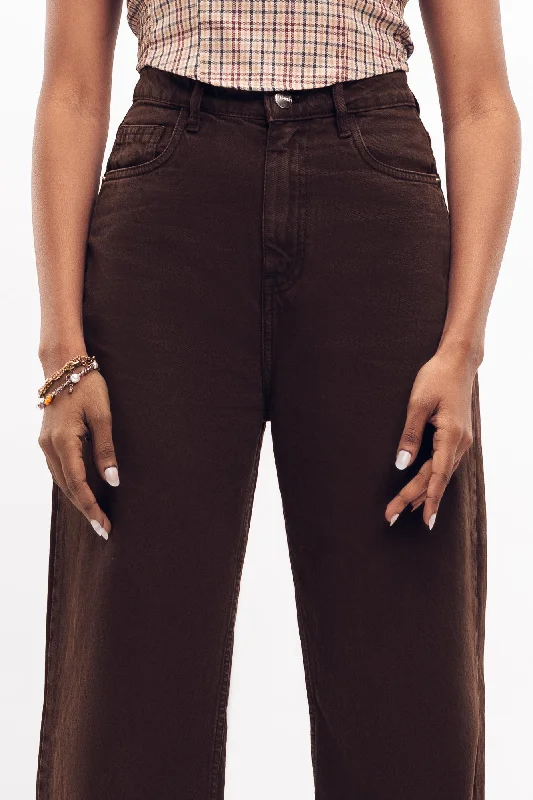 Dark Brown Straight Jeans