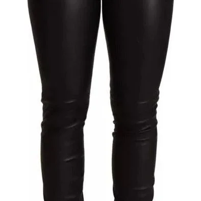 Dolce & Gabbana Black Skinny Leggings Leather Pants