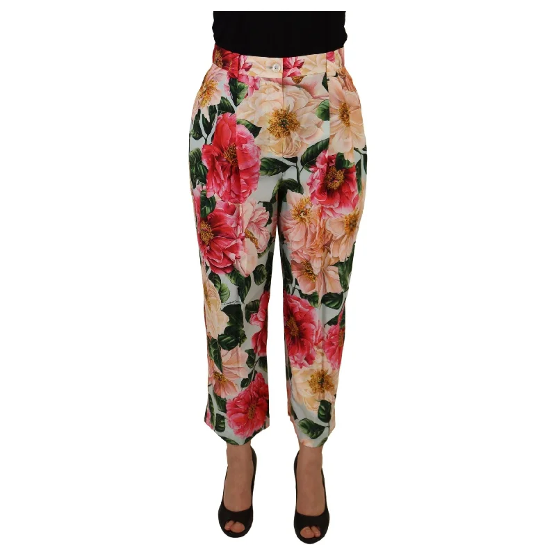 Dolce & Gabbana Exquisite Silk High Waist Pants