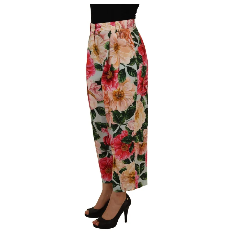 Dolce & Gabbana Exquisite Silk High Waist Pants