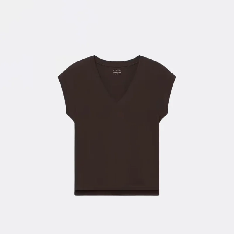 Easy V-Neck Tee (Chocolate Brown)