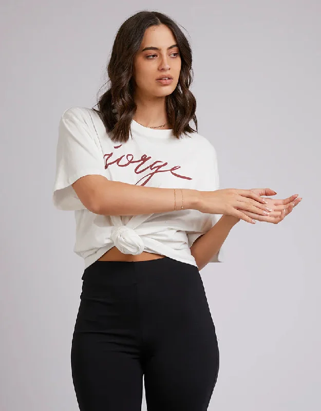 JORGE SCRIPT TEE BURGUNDY