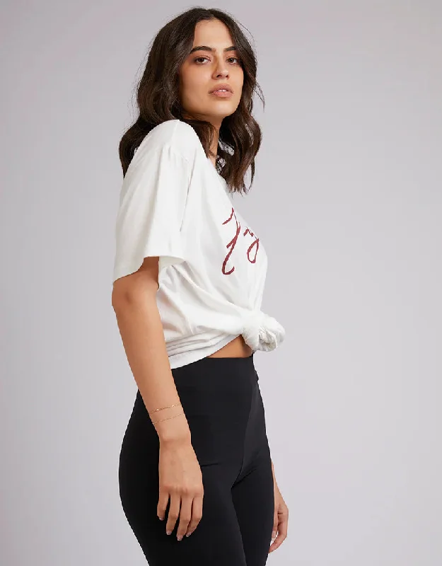 JORGE SCRIPT TEE BURGUNDY