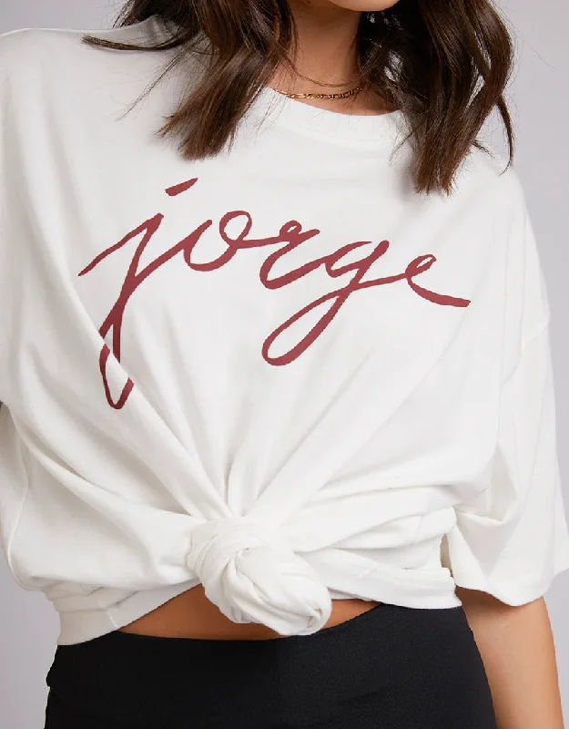 JORGE SCRIPT TEE BURGUNDY