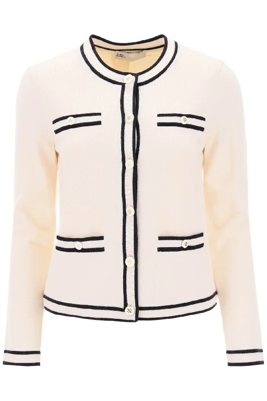 kendra merino wool cardigan 146098 FRENCH CREAM / MEDIUM NAVY