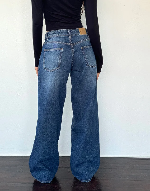 Roomy Extra Wide Low Rise Jean in College Blue