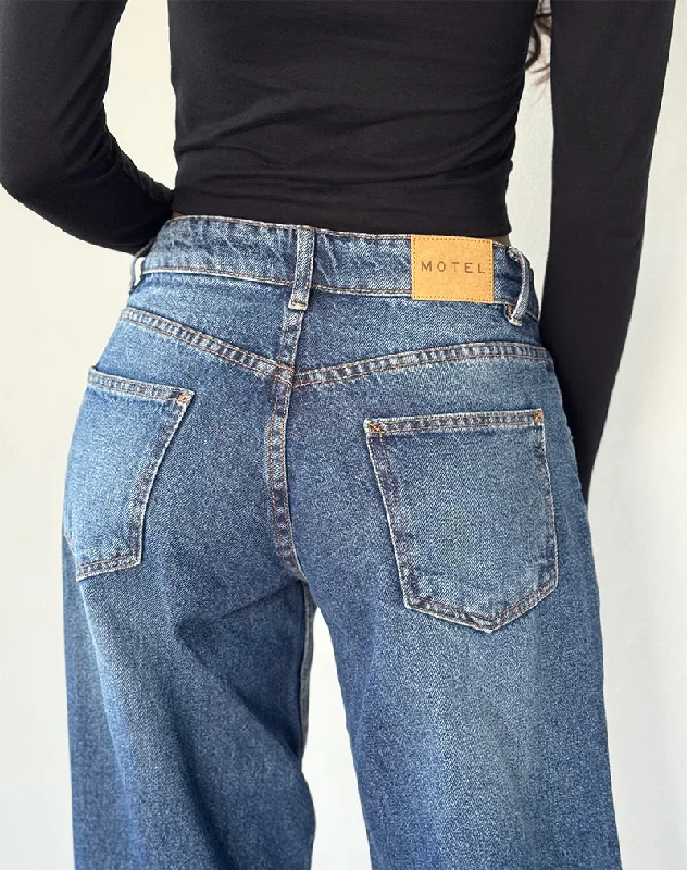 Roomy Extra Wide Low Rise Jean in College Blue