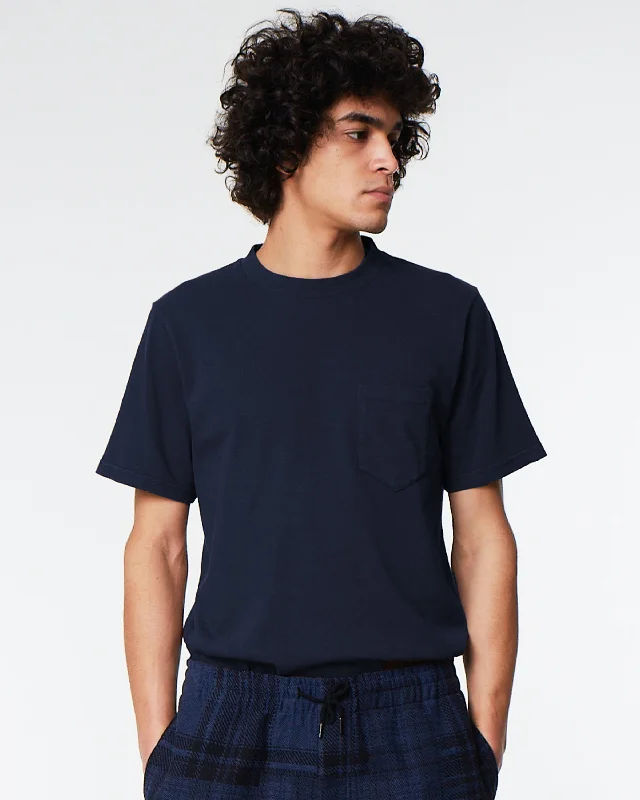 Basic Pocket T Cotton Hemp Navy