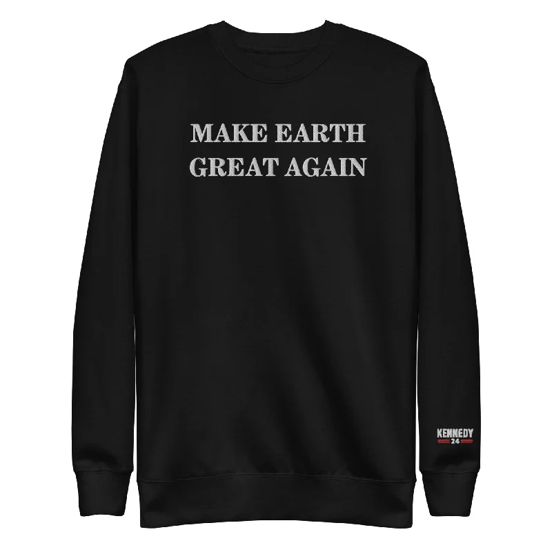 Make Earth Great Again Embroidered Unisex Premium Sweatshirt