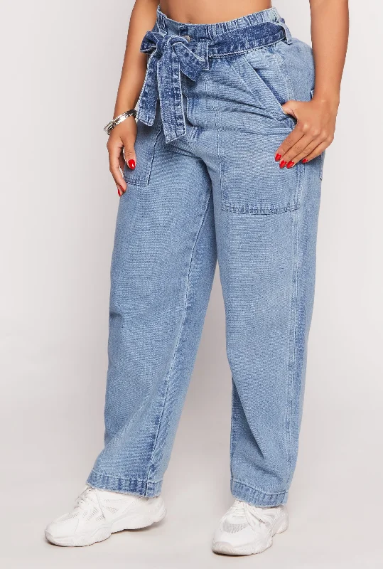 Highway Tie Waist Wide Leg Jeans