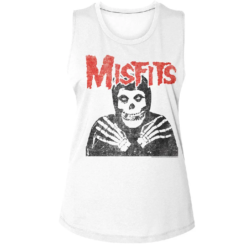 Misfits Crossed Arms White Muscle T-Shirt