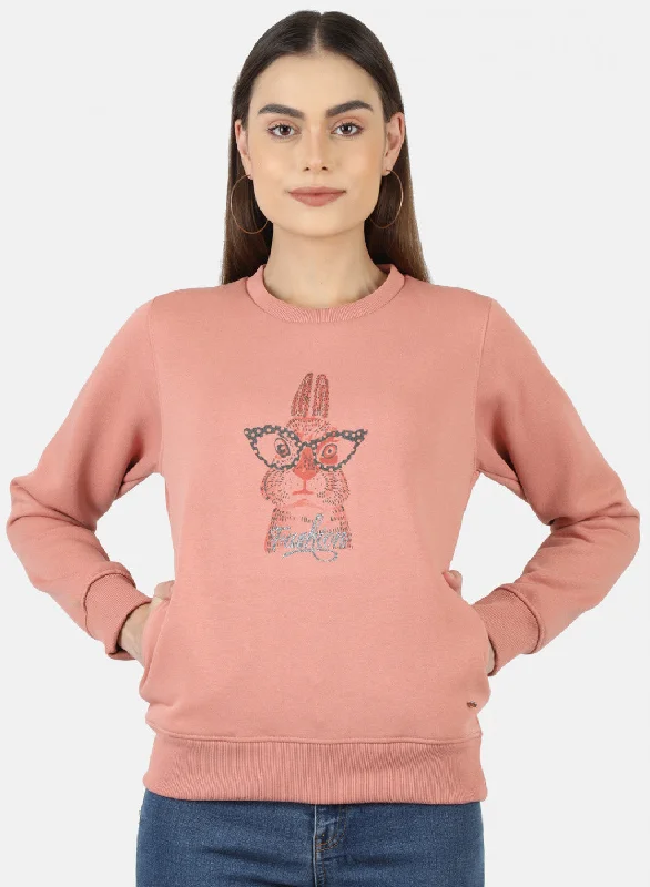 Women Beige Printed Sweatshirt