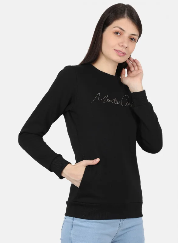 Women Blue Embroidered Sweatshirt