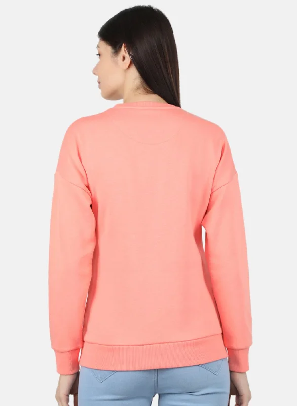 Women Pink Solid Sweatshirt