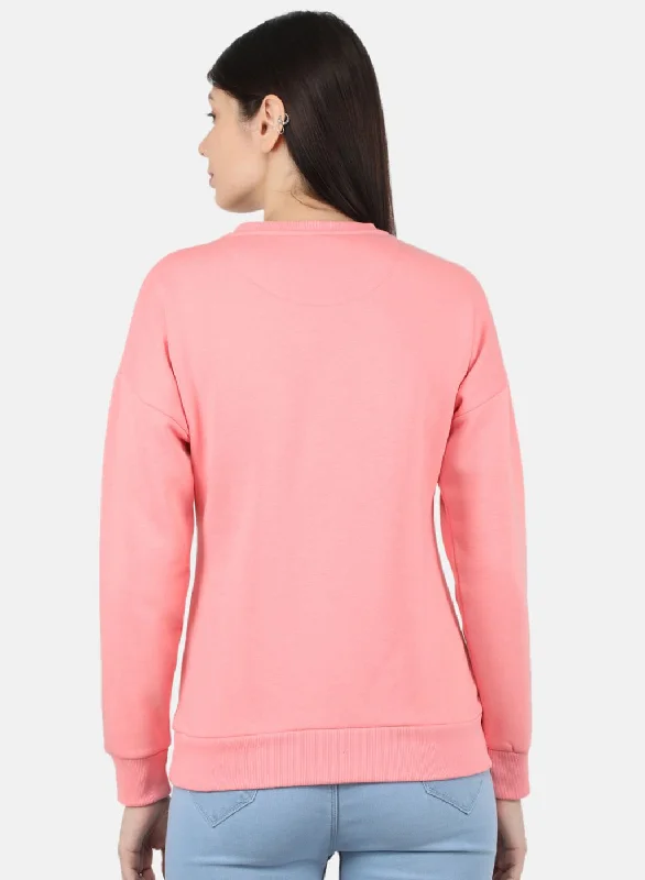 Women Pink Solid Sweatshirt