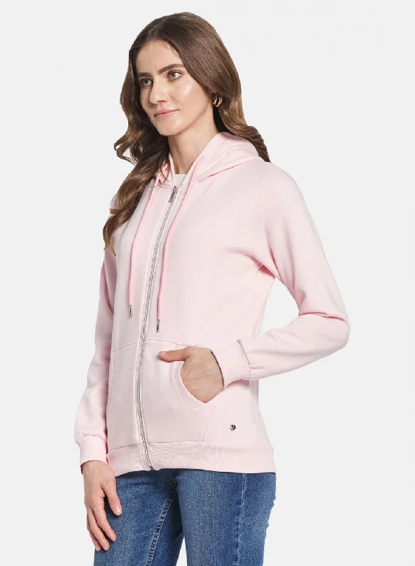 Women Pink Solid Sweatshirt