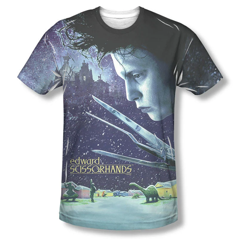 Edward Scissorhands Double Sided All Over Poster Sublimation Print T-Shirt