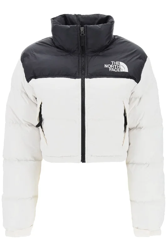 'nuptse' cropped down jacket NF0A5GGE WHITE DUNE/TNF BLACK