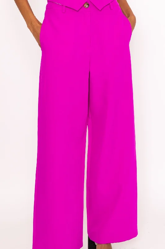 Pink Tailored Wide Leg Trousers