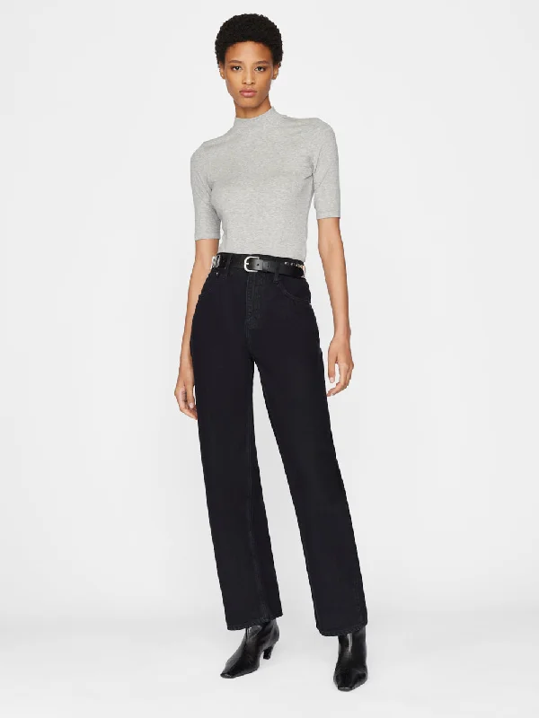 Refined Rib Mock Neck -- Gris Heather