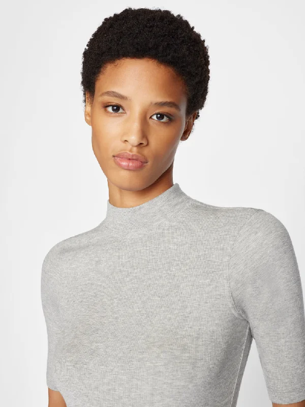 Refined Rib Mock Neck -- Gris Heather