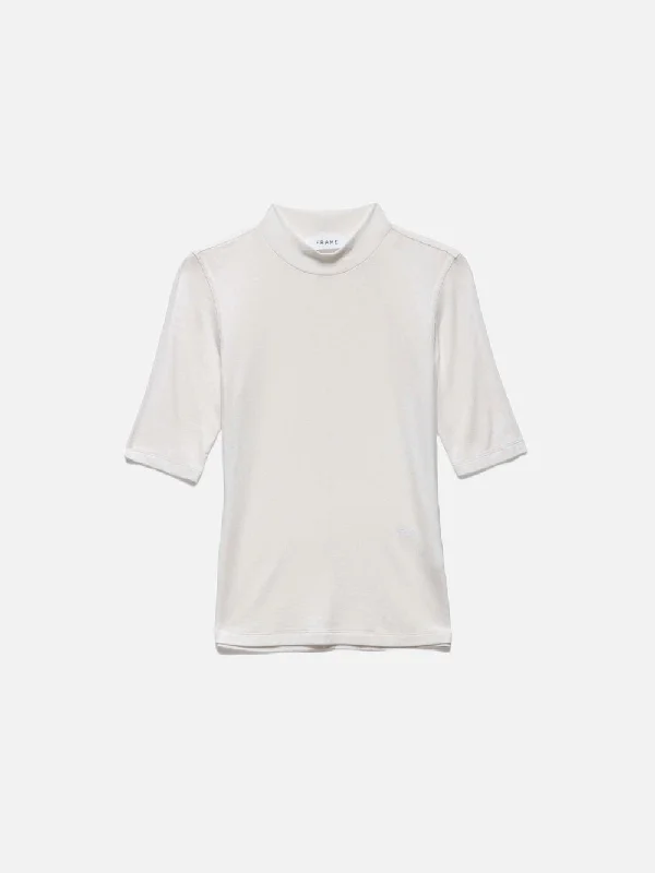 Refined Rib Mock Neck -- Off White