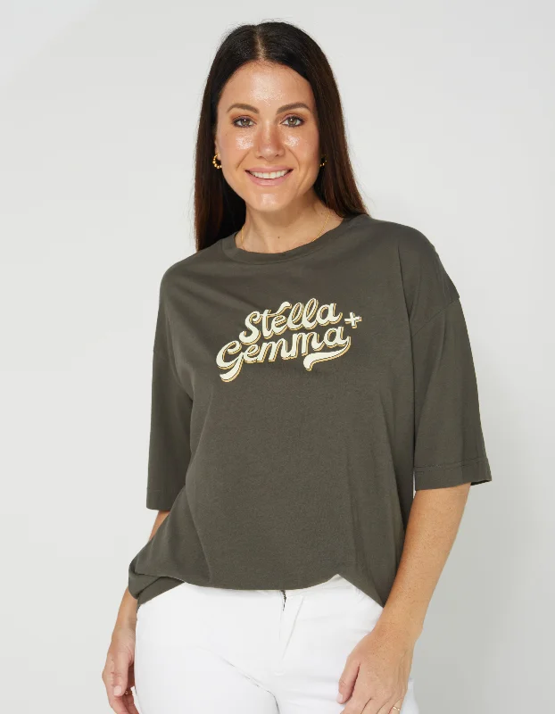 Stella + Gemma | Porter Tee | Aged Black Vintage Logo