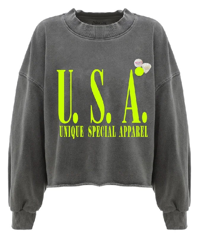 Sweatshirt crop porter pepper ""USA""