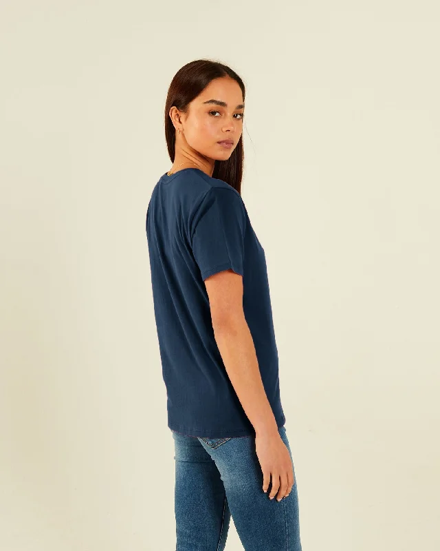 Jada Basic O Neck Blue Navy