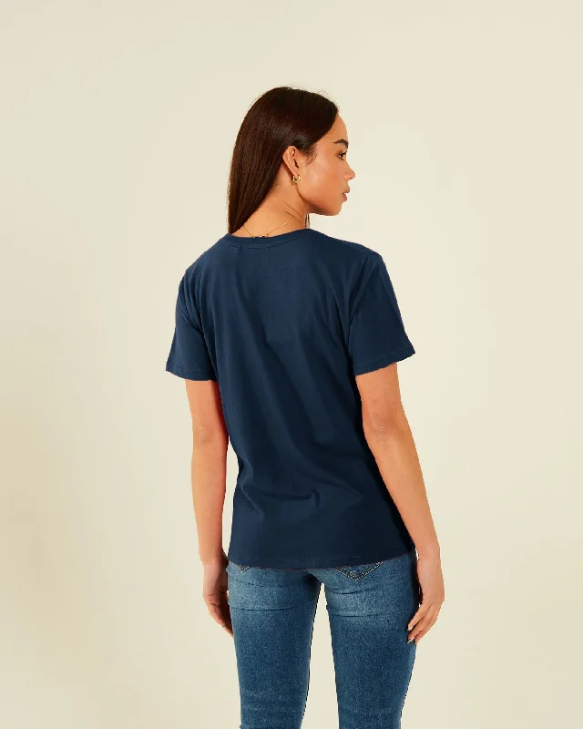 Jada Basic O Neck Blue Navy